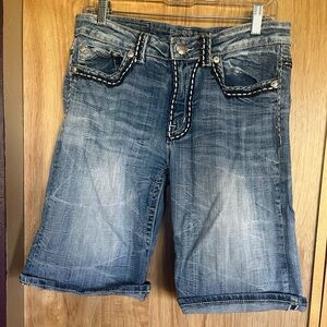 Miss Me Distressed Denim Jean Shorts